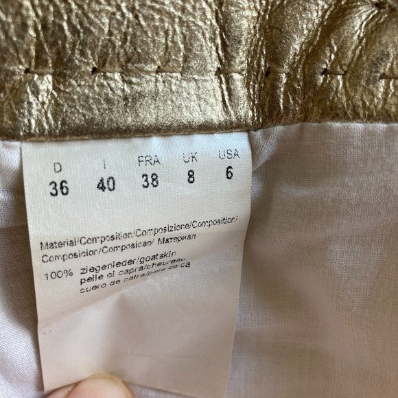 Gold leather Hugo Boss knee length skirt, size 6 - Picture 4 of 4